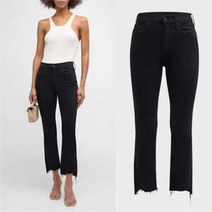 MOTHER- The Insider Crop Step Fray Black Not Guilty Size 26 Mid-Rise Ankle Jeans